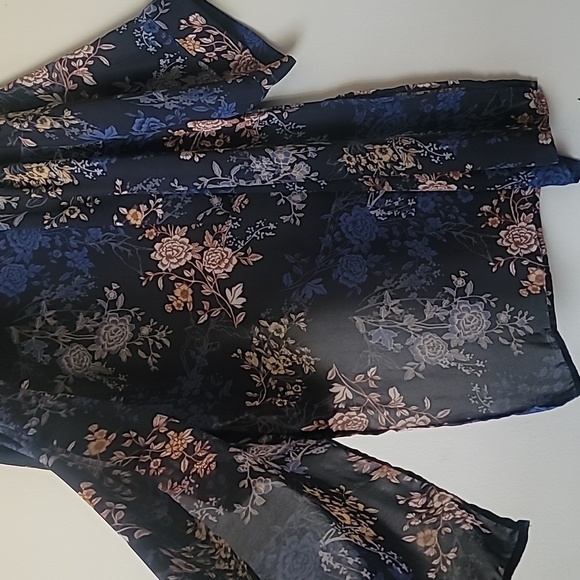 Tahari Floral Sheer Bohemian Kimono Style Cardigan Small to Medium - Picture 7 of 11